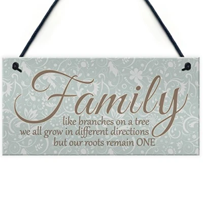 Image of RED OCEAN Family Branches House Warming Gift Hanging Heart Sign Friendship Neighbour Plaque
