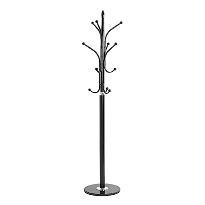 Image of HAKU Mobel Hall Tree Chrome, Black, Marble, Metal Size: H 179 cm X Ø 40 cm, Style: Modern
