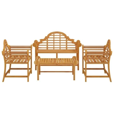 Image of vidaXL 4 Piece Garden Lounge Set Solid Wood Teak