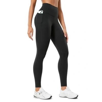 Image of CRZ Yoga Women&#039;s Butterluxe 28&#039;&#039; Gym Leggings with Pockets High Waisted Workout Buttery Soft Black 10