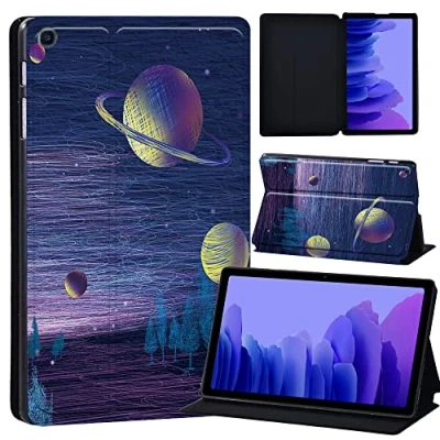 Image of Printed Case for Samsung Galaxy Tab A7 10.4 2020 (SM T500/ T505/ T507), Slim Lightweight Protective Hard Cover (planets paint)