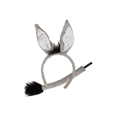 Image of Wicked Costumes Kids Grey Donkey Ears &amp; Tail Fancy Dress Accessory