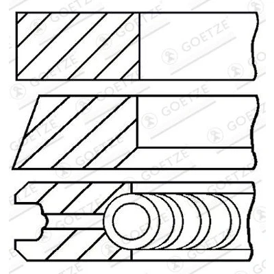 Image of 03L198151C Piston Ring Kit GOETZE ENGINE 08 432300 10 81mm PREMIX AUDI: A4 B8 Allroad, A3 Sportback, Hatchback