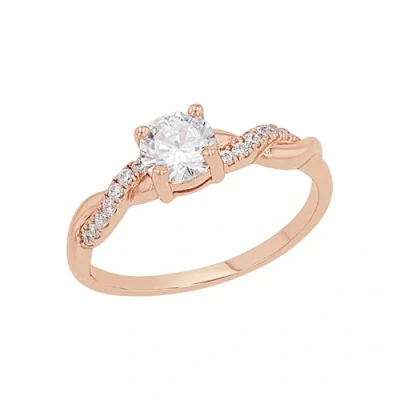 Image of s.Oliver ring 925 sterling silver ladies rings, with cubic zirconia synth, rose color, Comes in jewelry gift box, 2021007