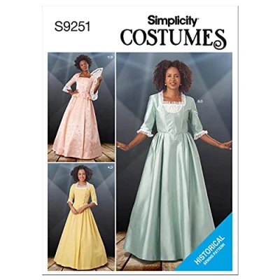 Image of SIMPLICITY SS9251R5 Misses Costume R5 (14 16 18 20 22), Paper, White