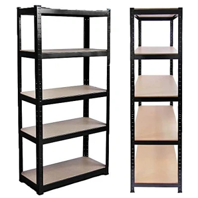 Image of ANSIMIDA Garage Shelving Units,150cm x 70cm 30cm Heavy Duty Racking Shelves For Storage 5 Bay, Black Tier (175KG Per Shelf), 875KG Capacity Workshop, Shed, Office,