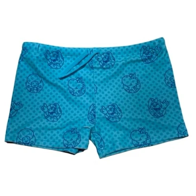 Image of Super Mario Swimming Trunks with Elastic Waist and Drawstring, blue, 6 Years