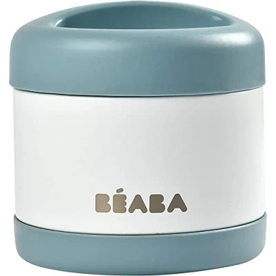 Image of BÉABA Thermal Meal Preservation Container for Baby and Children 100% Airtight Stainless Steel Keeps food Hot or Cold more than 5 hours Double layered 500 ml Blue/Pink
