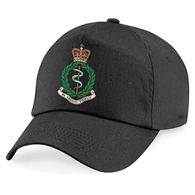 Image of PSave Royal Army Medical Corps Insignia Embroidered Baseball Cap British Military Embroidery (Black)