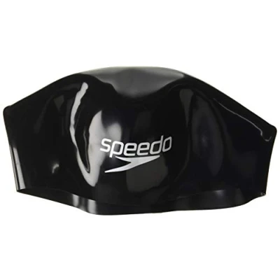 Image of Speedo Unisex Fastskin Swimming Cap Racing Cap, Black/White, S