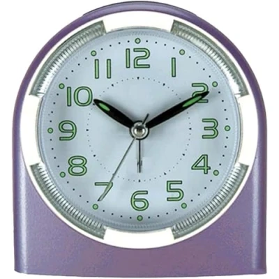 Image of OCENCO Analogue Quartz Alarm Clock Radio Controlled Travel with Snooze Function,Luminous Hands And Light, 9.6x6.56x10.4cm
