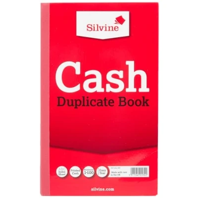 Image of Silvine 8x5&quot; Duplicate Cash Book Numbered 1 100 with Index Sheet [Pack of 6]