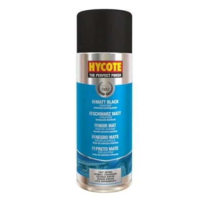 Image of Hycote Fast Drying Aerosol Car Spray Paint, Matt Black, 400 ml