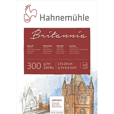 Image of Hahnemuhle Britannia 300gsm Block 17 x 24 cm Hot Pressed