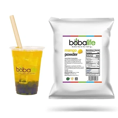 Image of Bobalife Mango Bubble Tea Powder (1kg) 20 30 Servings (Variable Serving Size) Premium &amp; Authentic Ingredients Vegan Gluten Free