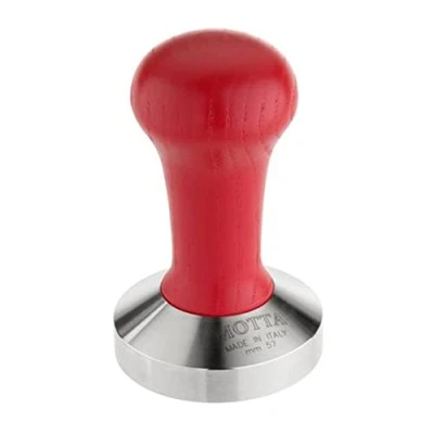 Image of Motta 8170/M Professional Flat Base Coffee Tamper 57 mm red