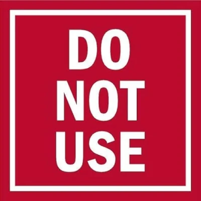 Image of Do not use, Safety Sign Self Adhesive Sticker (100mm x 100mm)