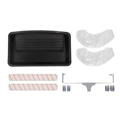 Image of ROLLINGDOG 18 Inch Paint Roller Set 6PCS 2 Pcs 18&quot; Sleeves with Frame, Tray 2pcs Liners