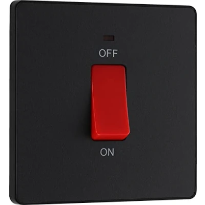 Image of BG Electrical Evolve Double Pole Square Switch with LED Power Indicator