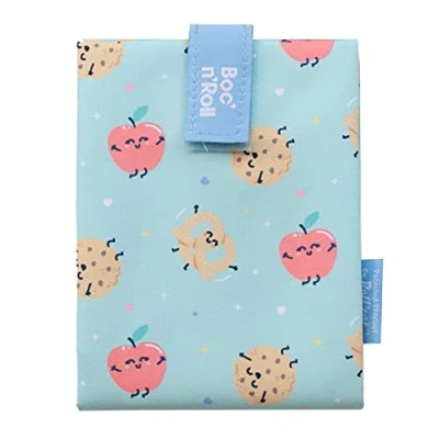Image of Roll&#039;eat ® Reusable Sandwich Bag Container Eco Friendly Food and Washable Wrap Boc&#039;n&#039;Roll Mr Wonderful (apple)