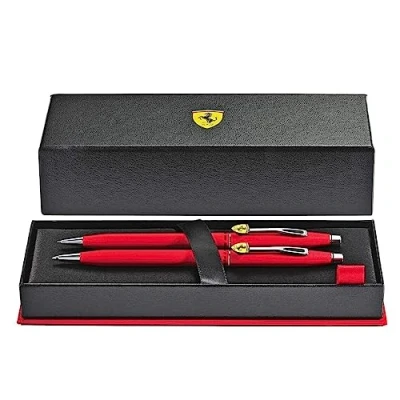 Image of Cross Classic Century Collection for Scuderia Ferrari Matte Rosso Corsa Red Ballpoint Pen/Pencil Set (FR0081 117)