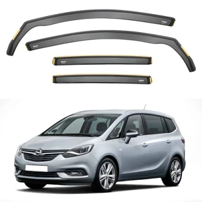 Image of iSPEED Wind Deflectors for Vauxhall Zafira Tourer C 2011 2019 5 Door MPV 4pc Set Keep Your Car Ventilated In Rain Reduce Turbulence Tinted, Channel Type