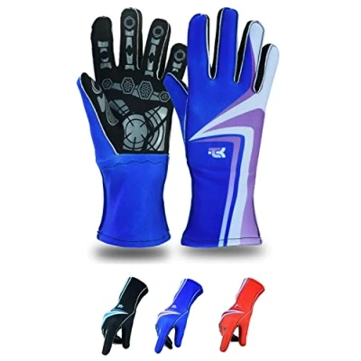 Image of TK Karting Gloves Go Kart Racing Rally Printed Design (Blue, XXL)