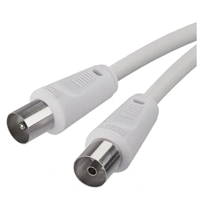Image of EMOS Aerial Cable, Coaxial TV 10 m, Coax Cable for Digital TV, Receiver, SAT, Double Shielded, Straight Male to Female
