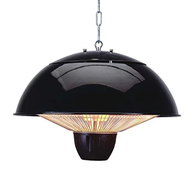 Image of Litecraft Patio Heater 1500 Watt Outdoor Ceiling Pendant Garden Fitting Black