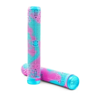 Image of CORE Pro Handlebar Grips, Soft 170mm Longneck Bike Grips fits Stunt Scooters BMX MTB (Skinny Refresher (Pink/Blue), 170mm)