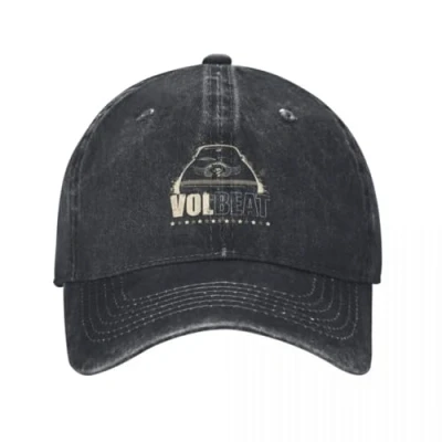 Image of Unisex Vintage V Volbeat Band Best Logo Baseball Hats for Men Women Distressed Washed Sun Cap Metal Rock Outdoor Workouts caps hat Gifts