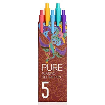 Image of czxwyst KACO Soft Touch Retractable Gel Ink Pens 0.5mm Fine Point (Elegance Colors 5 Pack Colored Ink)