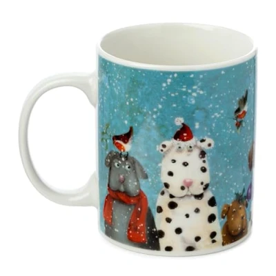 Image of Puckator Jan Pashley Christmas Dogs Porcelain Tea Coffee Mug Funny Home Accessories Cute Gifts for Girlfriend Large Mugs Men Women Hot Drinks Cups Presents Secret Santa Gift Cup Set