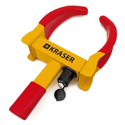 Image of KRASER WA820 Heavy Duty Wheel Clamp Lock, N1 Germany, Adjustable 4 10 in, Anti Drill Ball More Visible, Universal Car Boot Theft Lock Device for Vehicle Truck, Van, Golf Cart, Camper