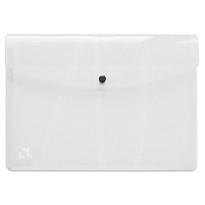 Image of Elba Wallets &quot;Hawaii&quot; A4 Press Stud Closure, Document Wallet Hawai with Popper Button, PP, 5 Piece Clear