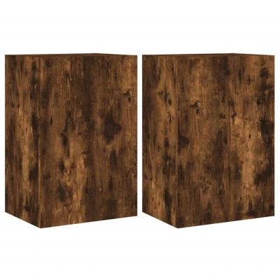 Image of vidaXL TV Wall Cabinets 2 pcs Smoked Oak 40.5x30x60 cm Engineered Wood