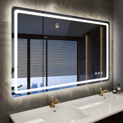 Image of STARLEAD 1000x700 mm Bathroom Mirror with LED Lights and Bluetooth, Wall Anti Fog, 3 Colors Dimmable, Memory Function, Tempered Glass CRI90+, IP44 (Horizontal/Vertical)