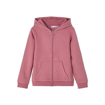 Image of NAME IT Girl&#039;s Nkflena Ls Sweat Card Wh Bru Noos Hoodie Jacket, Deco Rose, 2 3 Years