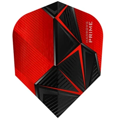 Image of Harrows Rival 100 Micron Dart Flights, 5 Sets of 3 Standard No. 6, Black &amp; Red