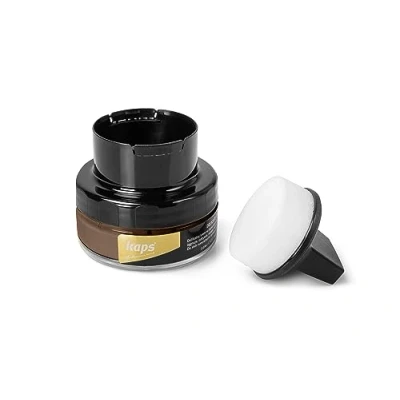 Image of Kaps Shoe Cream with Sponge Applicator, Intensive Leather Care and Nourishing, Delicate, 70 colours (168 whisky)