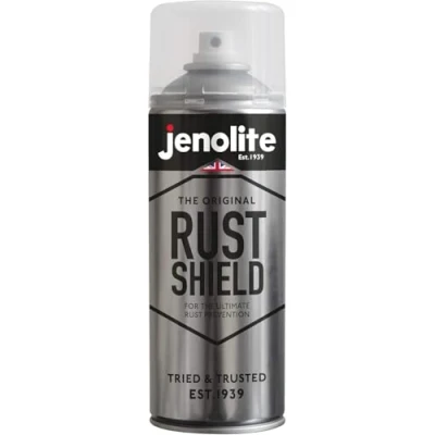 Image of JENOLITE Rust Shield Clear Lacquer Spray 400ml Prevention Stops On Metal Cars, Motorcycles, Ornaments, Bare &amp; Paintwork Weatherproof High Temp Resistant +180C
