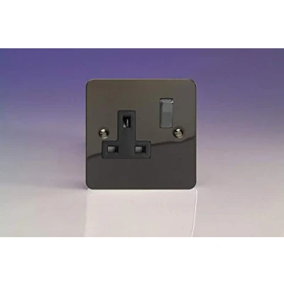 Image of Varilight 1 Gang 13A Double Pole Switched Socket Iridium