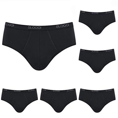 Image of SLIP Sloggi Midi Men&#039;s Stretch Cotton Shorts (6pc) Black XXX Large