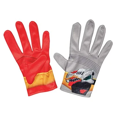 Image of Red Ranger Gloves for Kids, Official Power Rangers Dino Fury Costume Accessories, Child Size