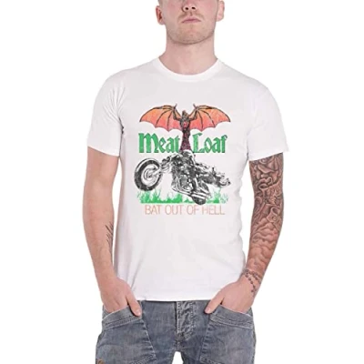 Image of Meat Loaf T Shirt Bat Out of Hell Official Unisex White XXL
