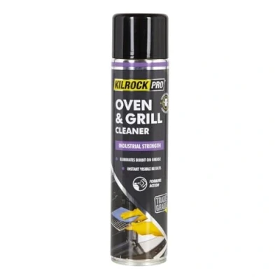 Image of Kilrock Pro Oven &amp; Grill Cleaner 600ml Emuslifies grease and burnt on stains Industrial strength foaming action, Black