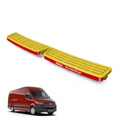 Image of Rhino Access Step for Mercedes Sprinter 2018+ Van Rear Safety Without Reverse Sensors (Yellow)