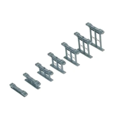 Image of Hornby R658 OO Gauge Inclined Piers Model Railway Accessories, Miniature Diorama Scenery for Train Sets Lifelike Scale 1:76, Grey