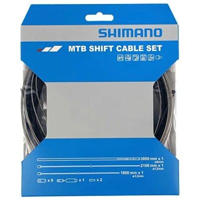 Image of Shimano Spares MTB gear cable set for rear only, OPTISLICK coated stainless steel inner, black