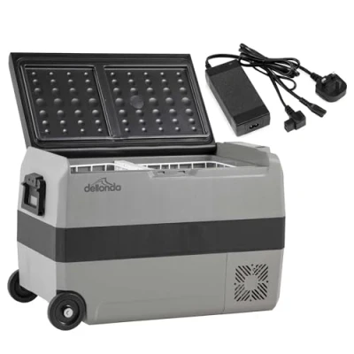 Image of Dellonda 50L Portable Car Fridge, Freezer, 12/24/230V Dual Zone Compressor DL132